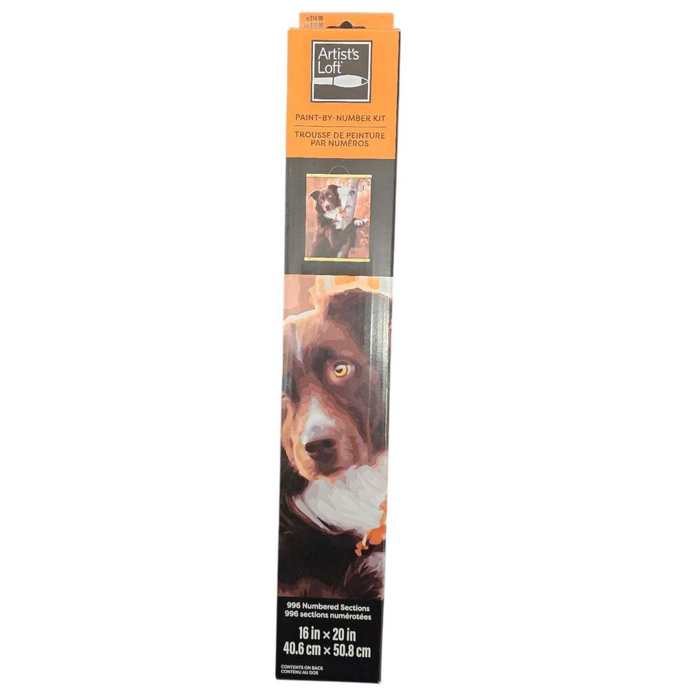 Artists Loft 16" X 20" Autumn Dog Paint-By-Number Kit With Wood Hanger